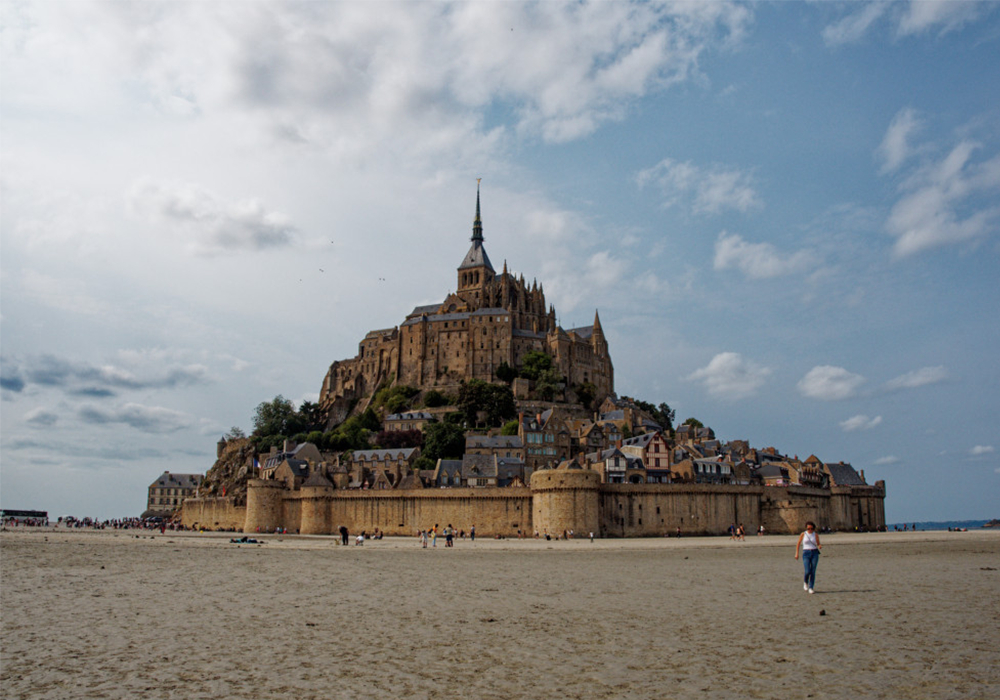 Fenomeno delle maree a Mont Saint Michel